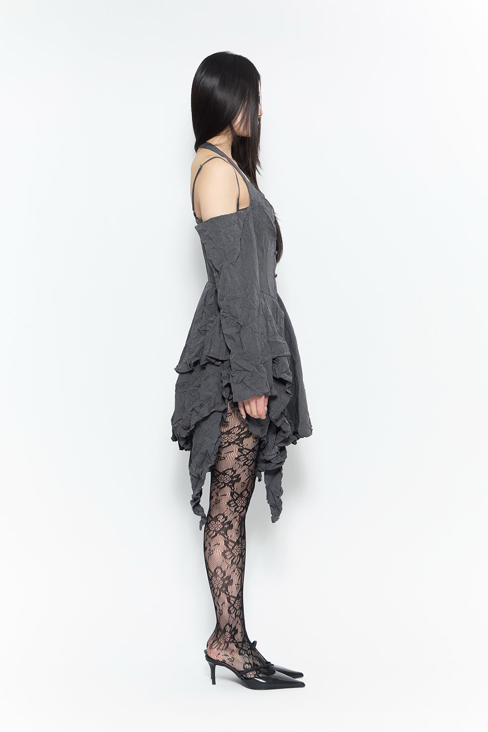 crinkled layered dress