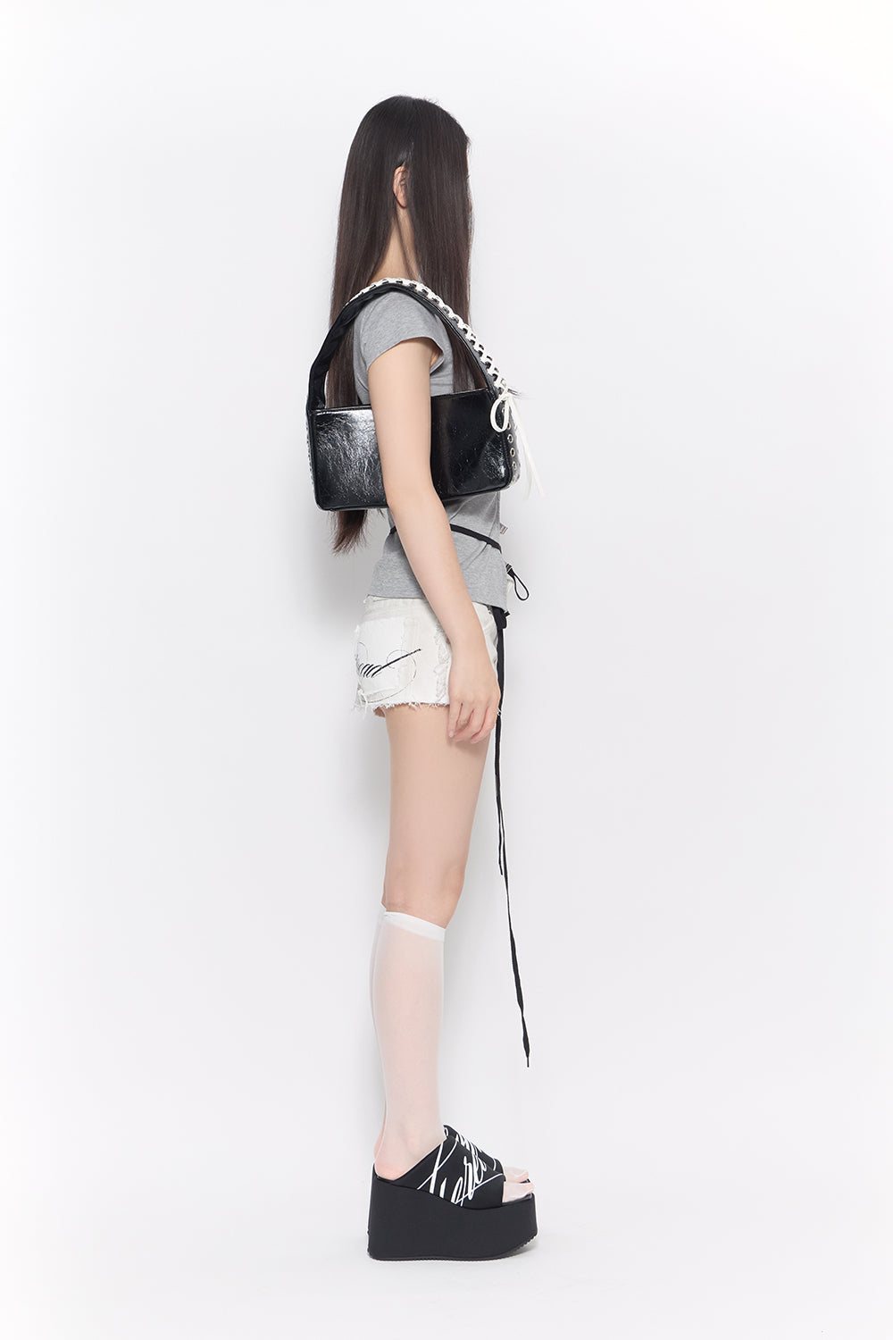 corded script skirt mini