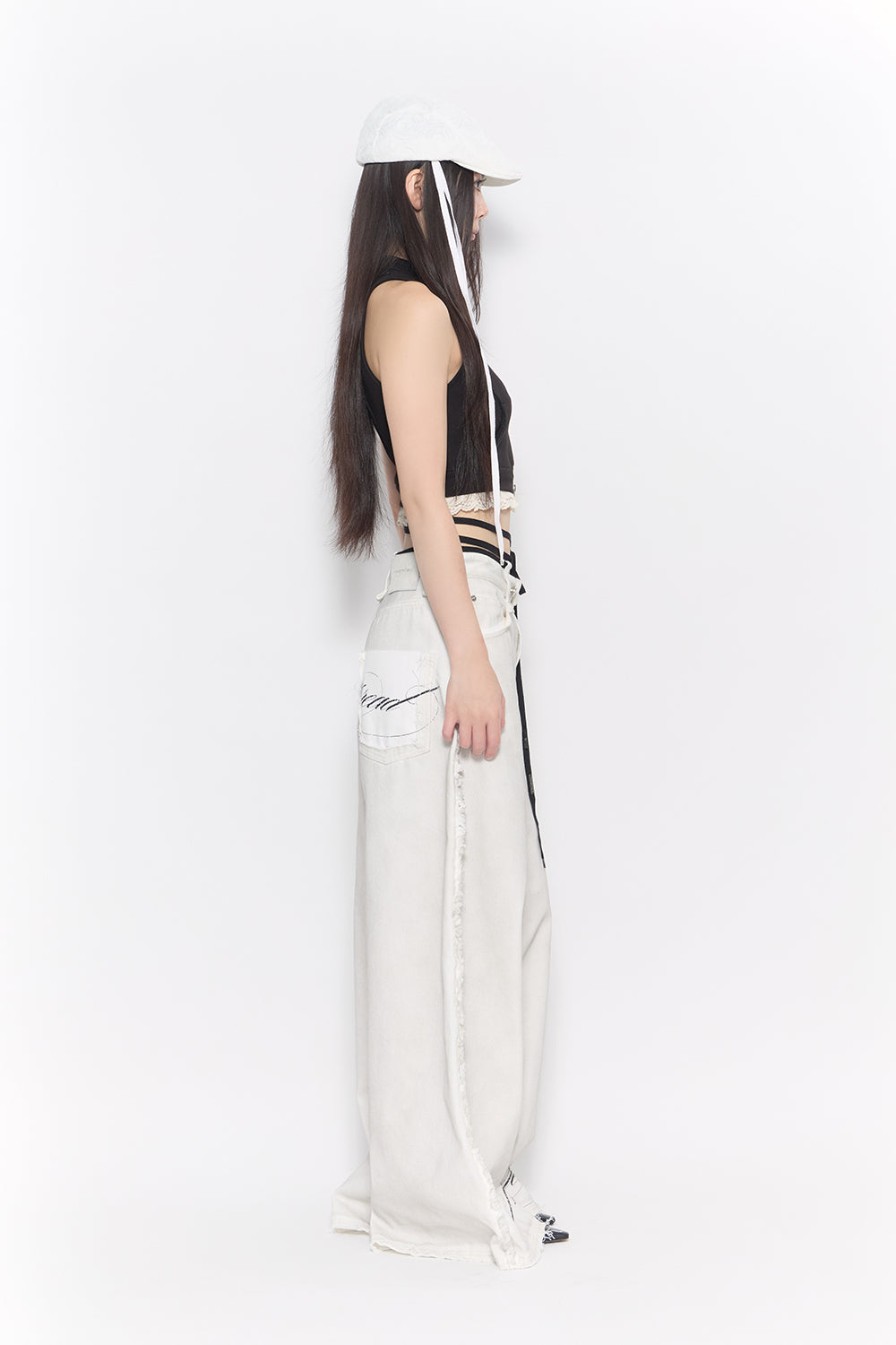 corded script denim