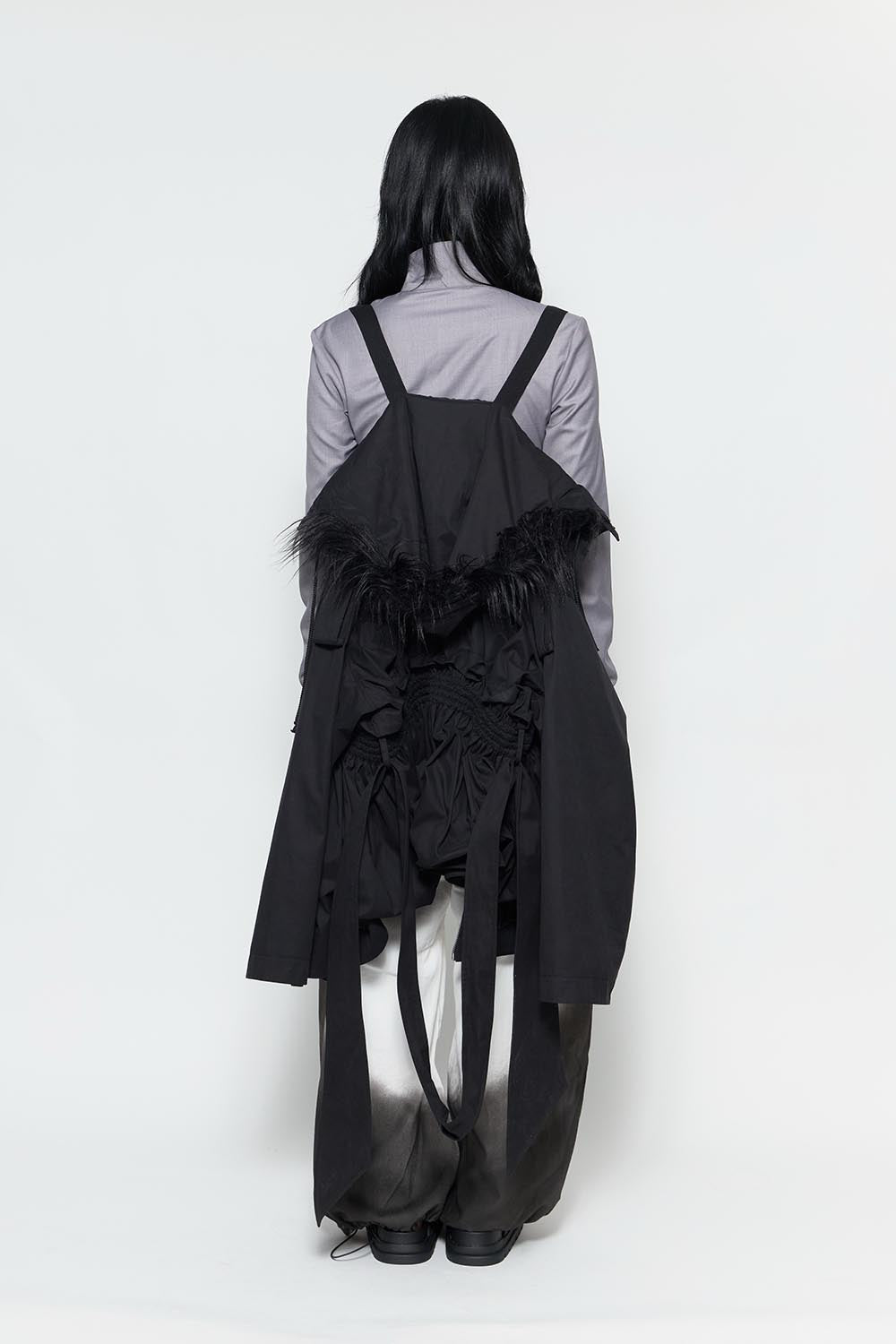 S fur embroidery trench short