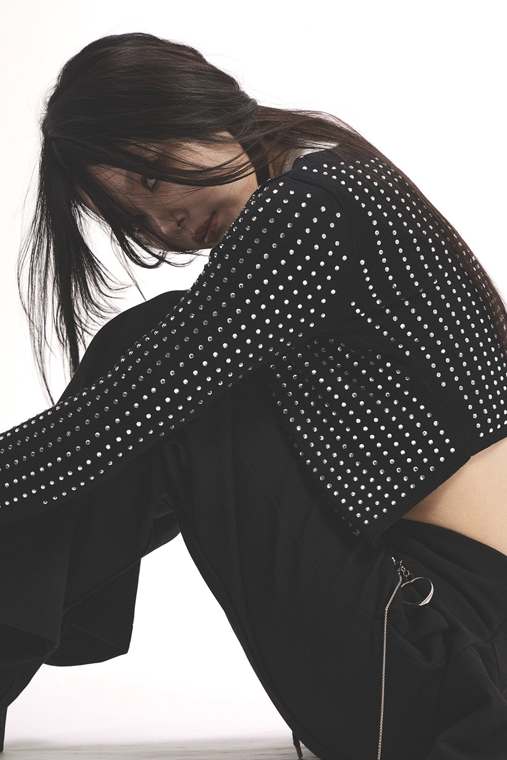 S rhinestone cardigan cropped