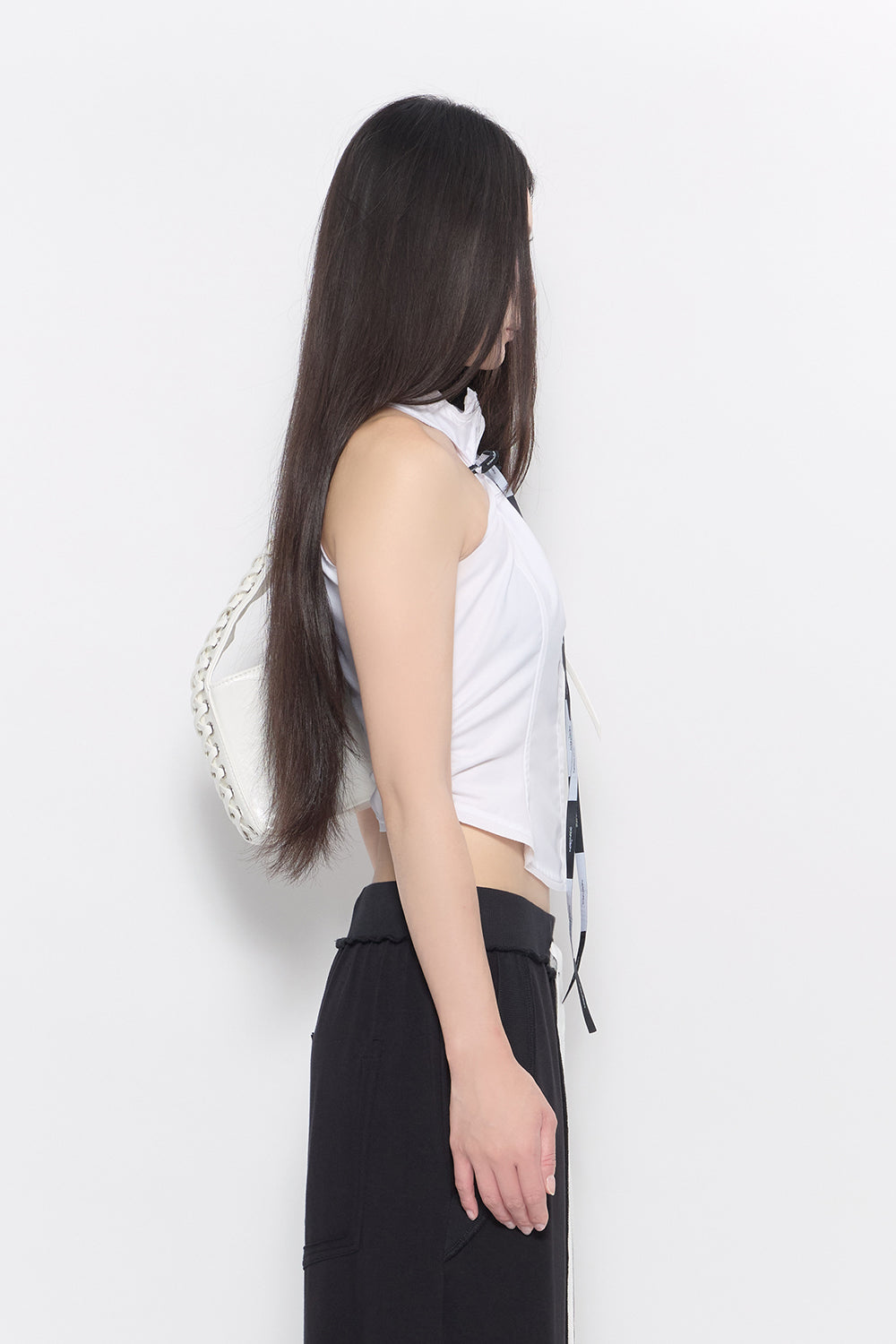 corset laced bag
