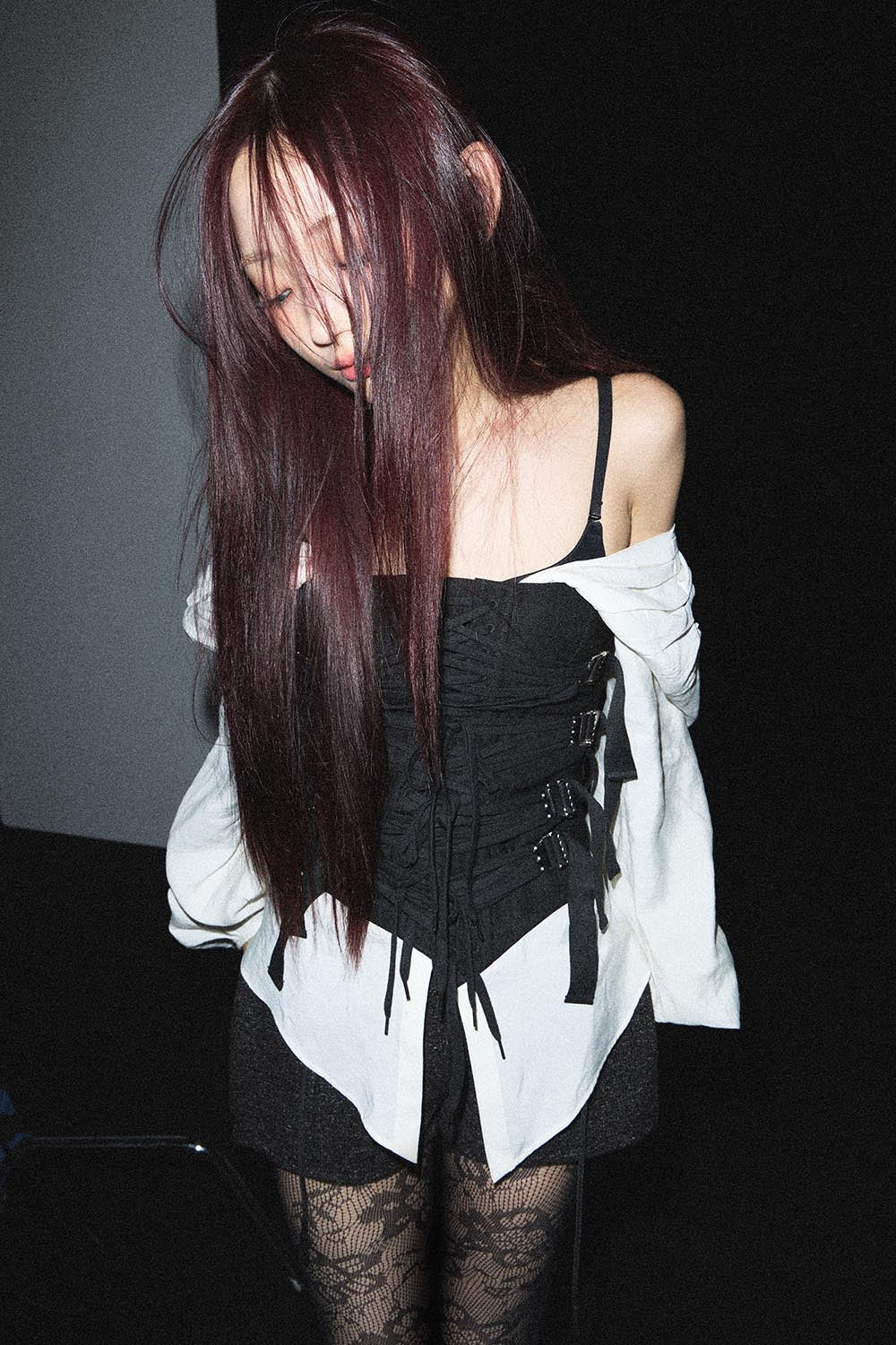 S burlesque corset blouse