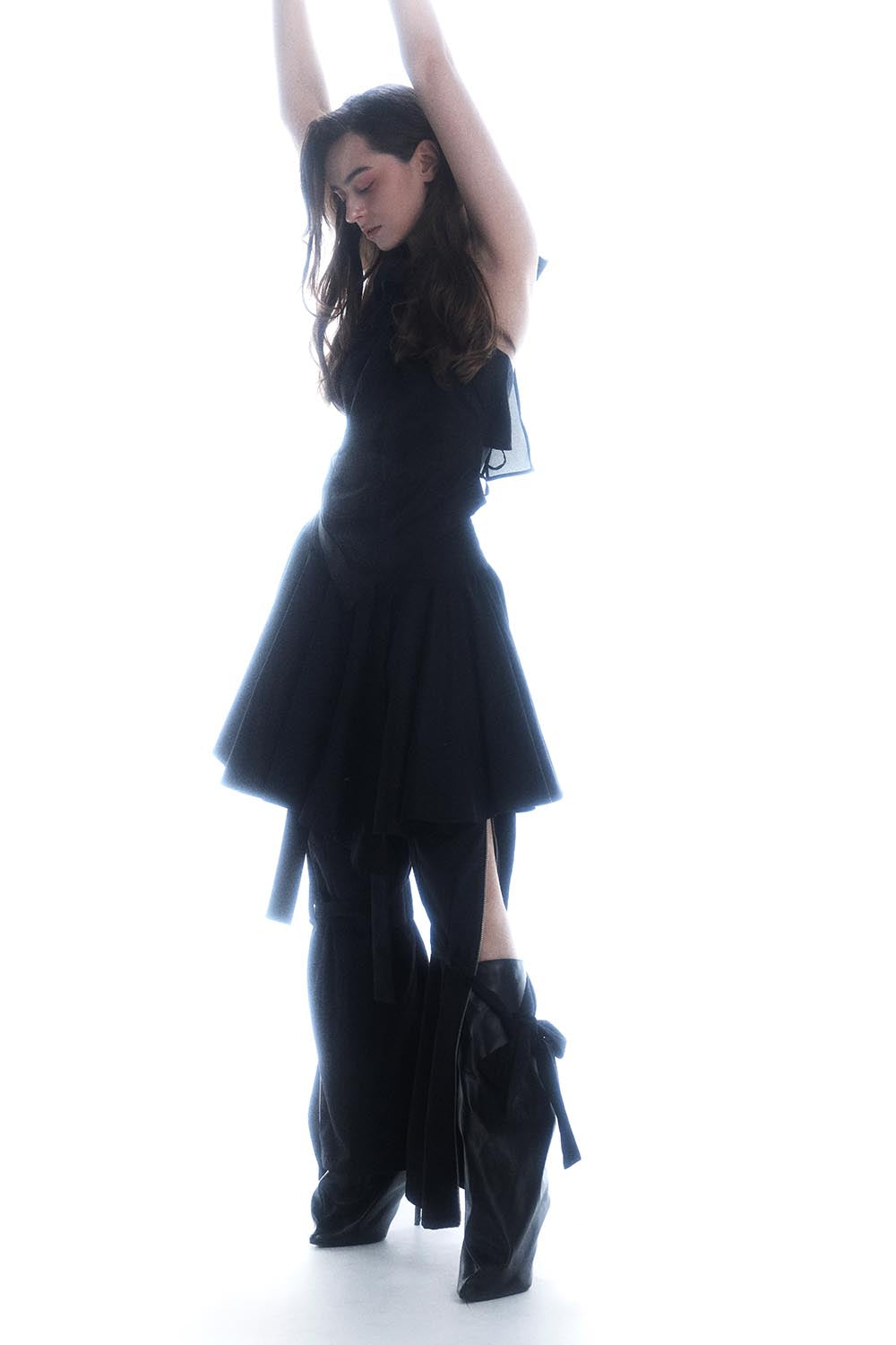 S button flare skirt