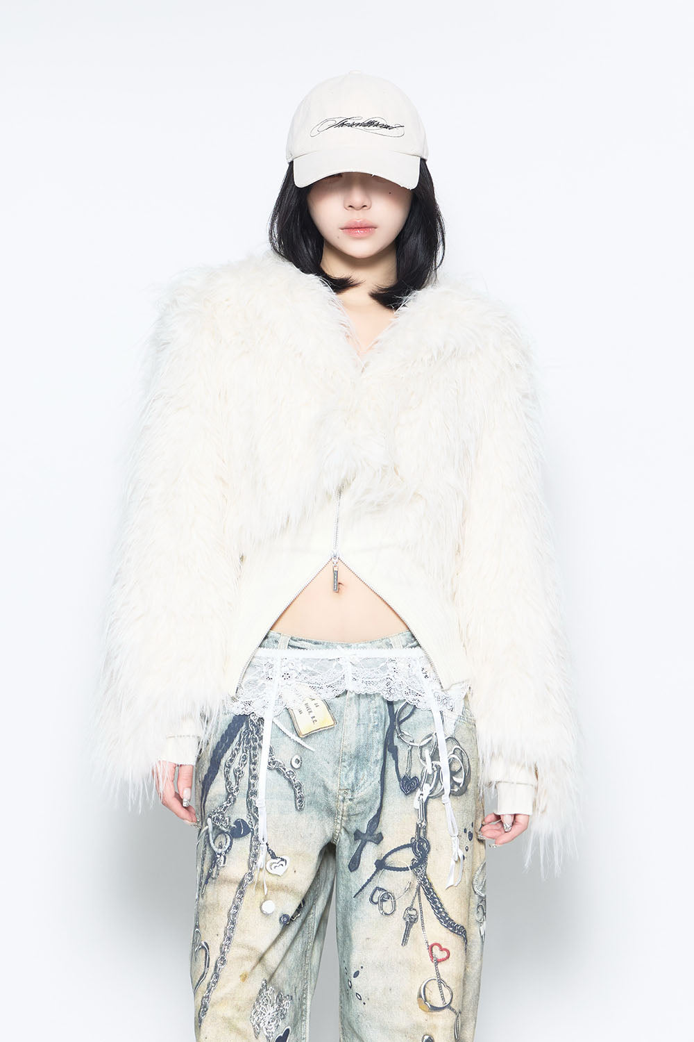 S fur hooded jacket