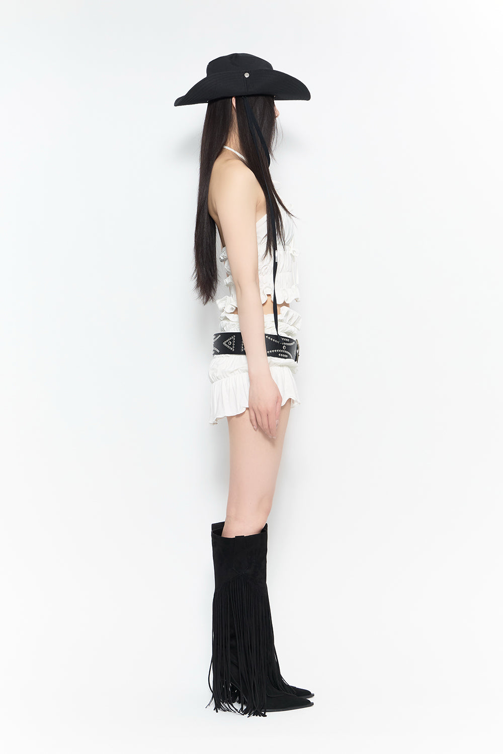 THEREDTHREAD / ザレッドスレッド】shirred frill skirt mini