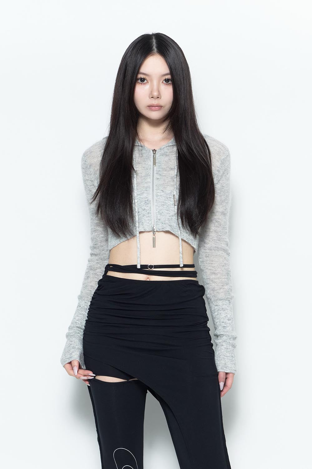 S w zip knit hoodie