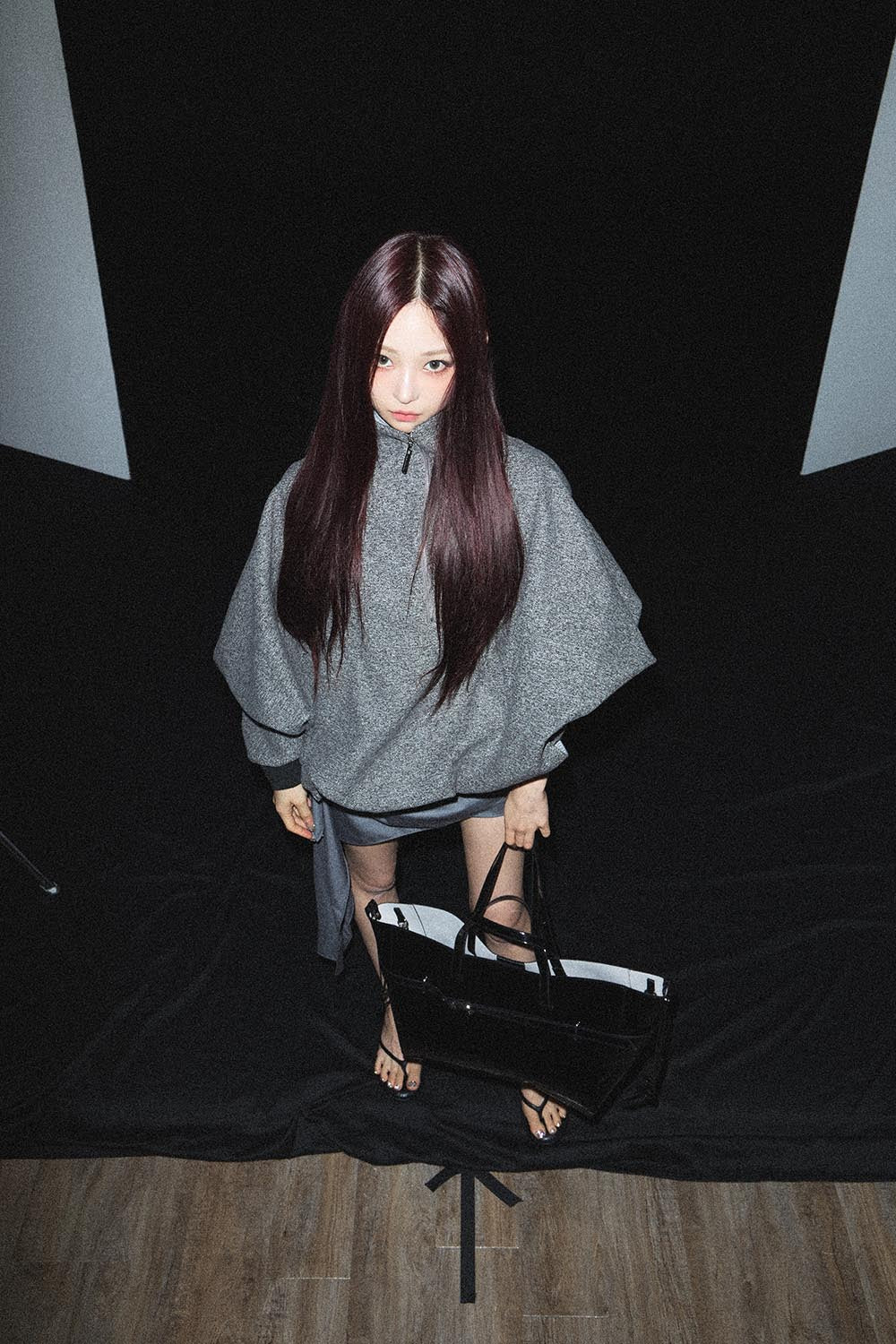 S drape tail skirt mini