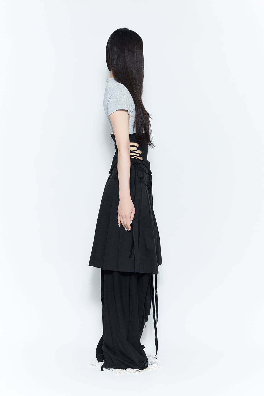 modern pleats midi skirt