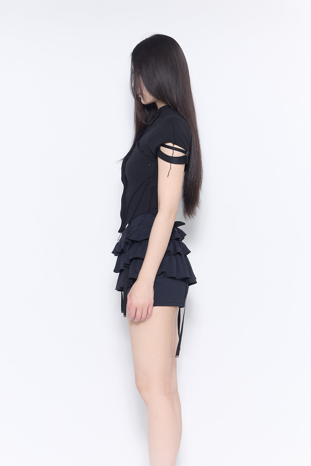 double button curve tops