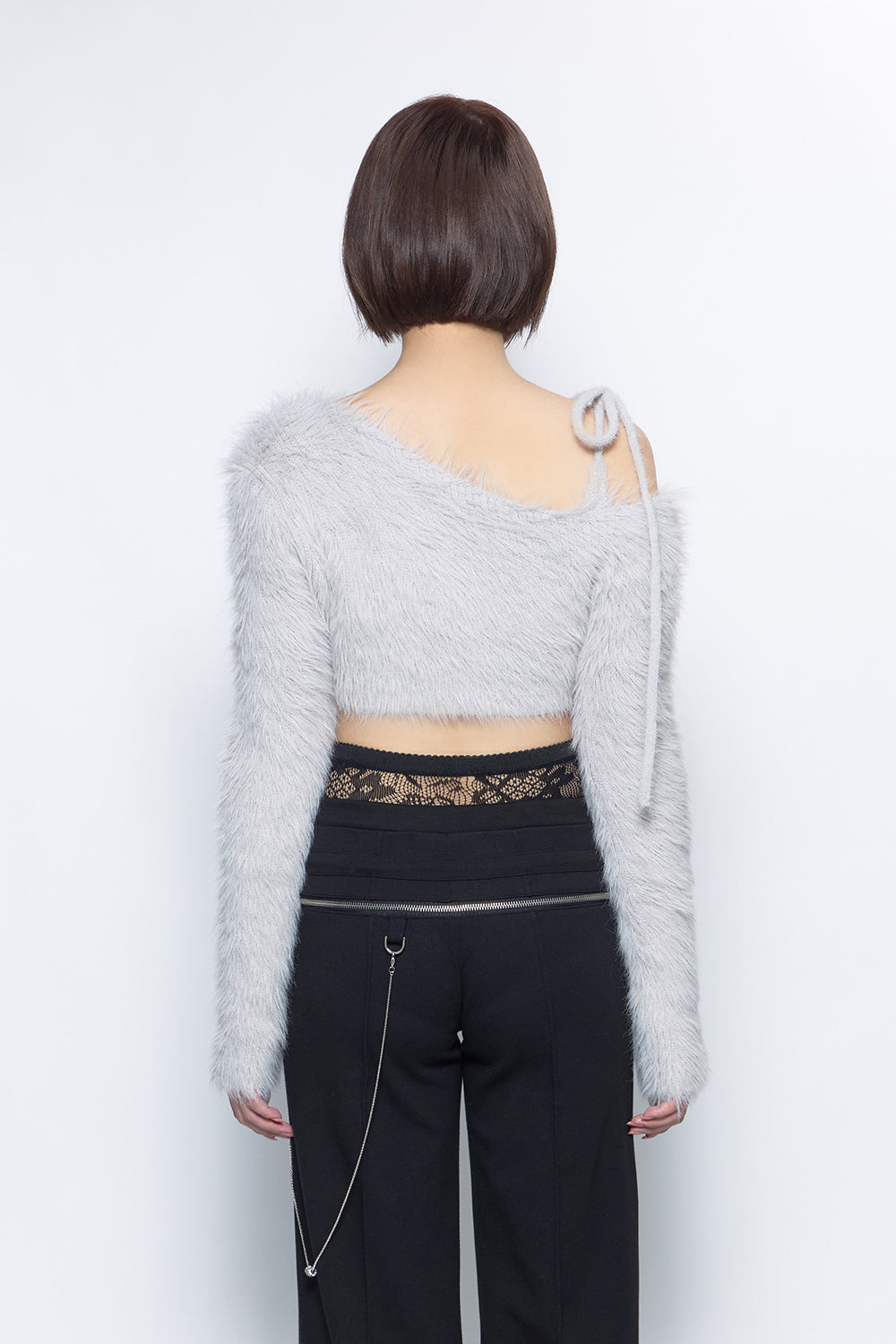 S feather knit cropped