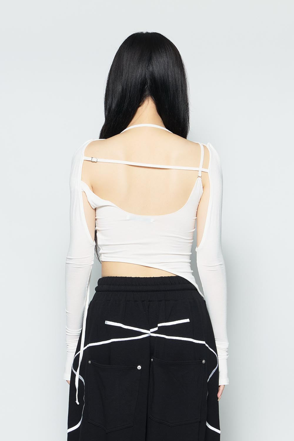 S asymmetric halter tops