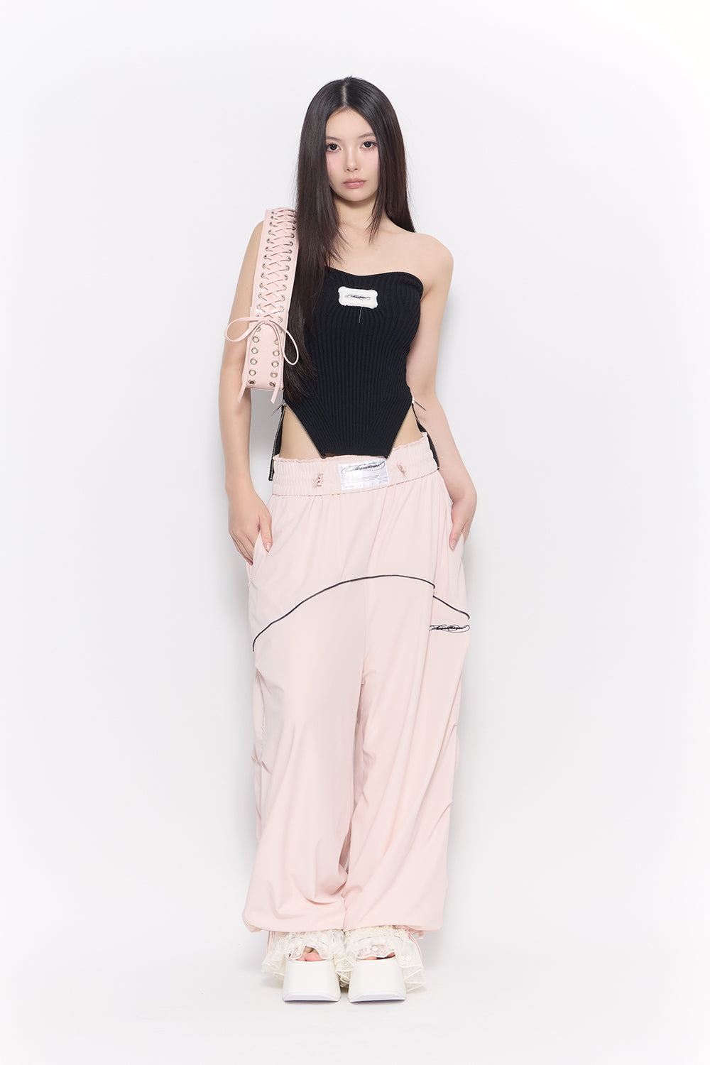 nylon jersey pants lace