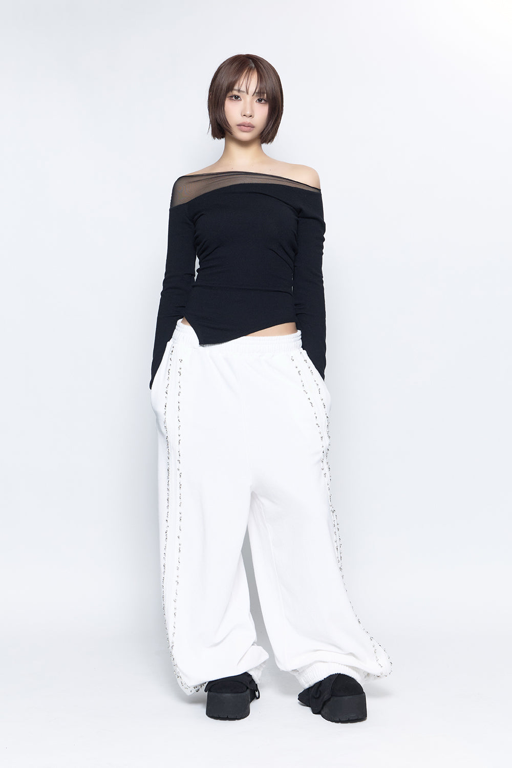 S beaded track pants