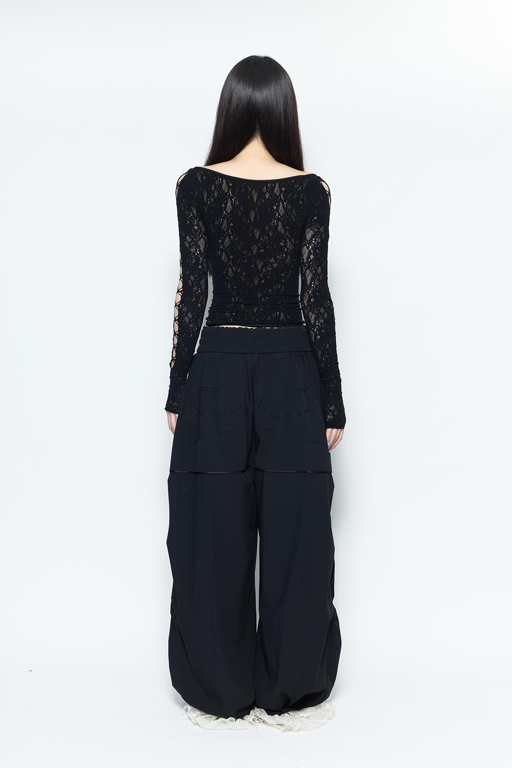 S nylon jersey pants lace