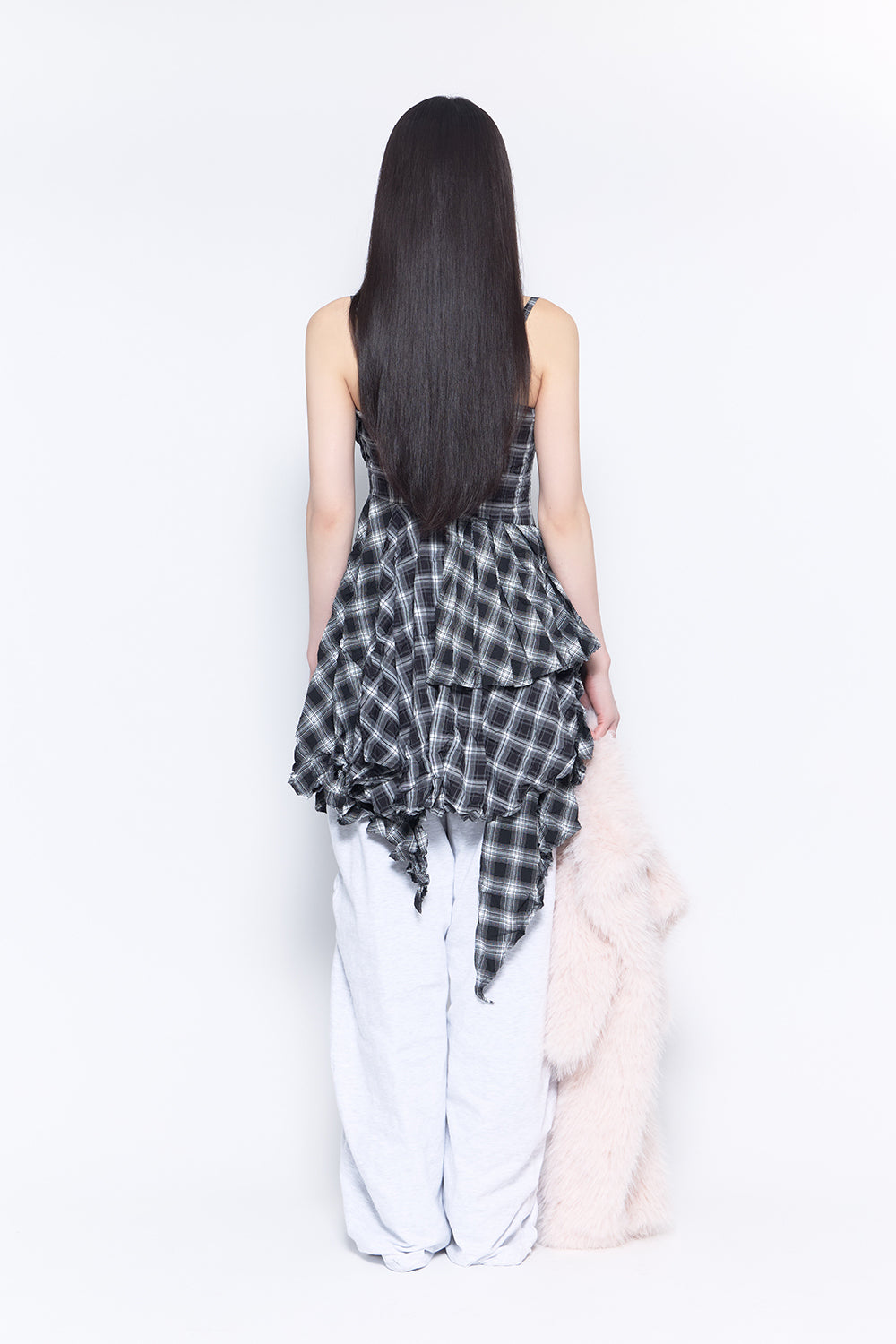 S ribbon smocking sweat pants