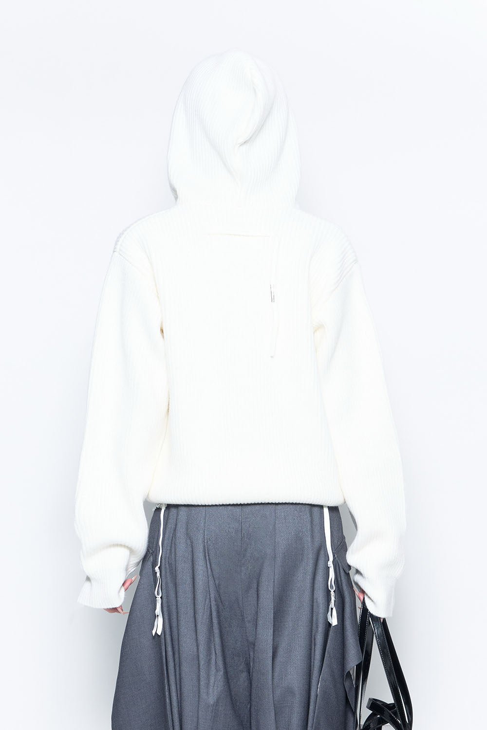 S button knit hoodie