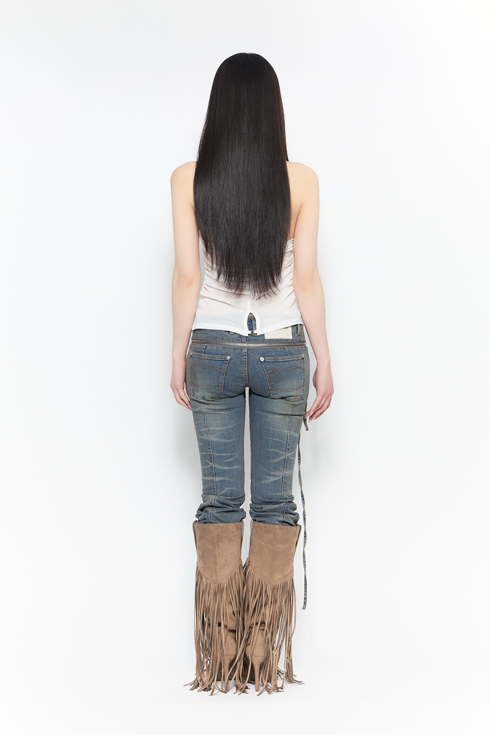 THEREDTHREAD / ザレッドスレッド】strap flare denim
