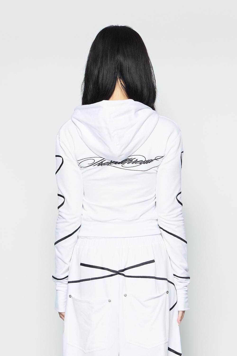 S embroidery ribbon hoodie