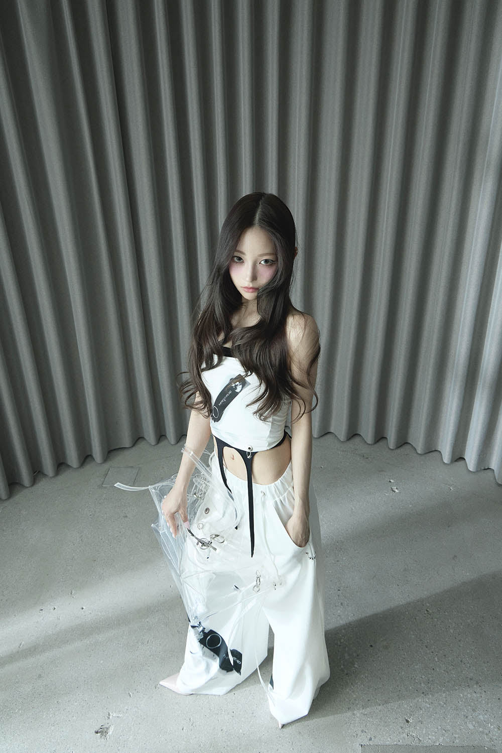 theredthered S print tops charm ホワイト