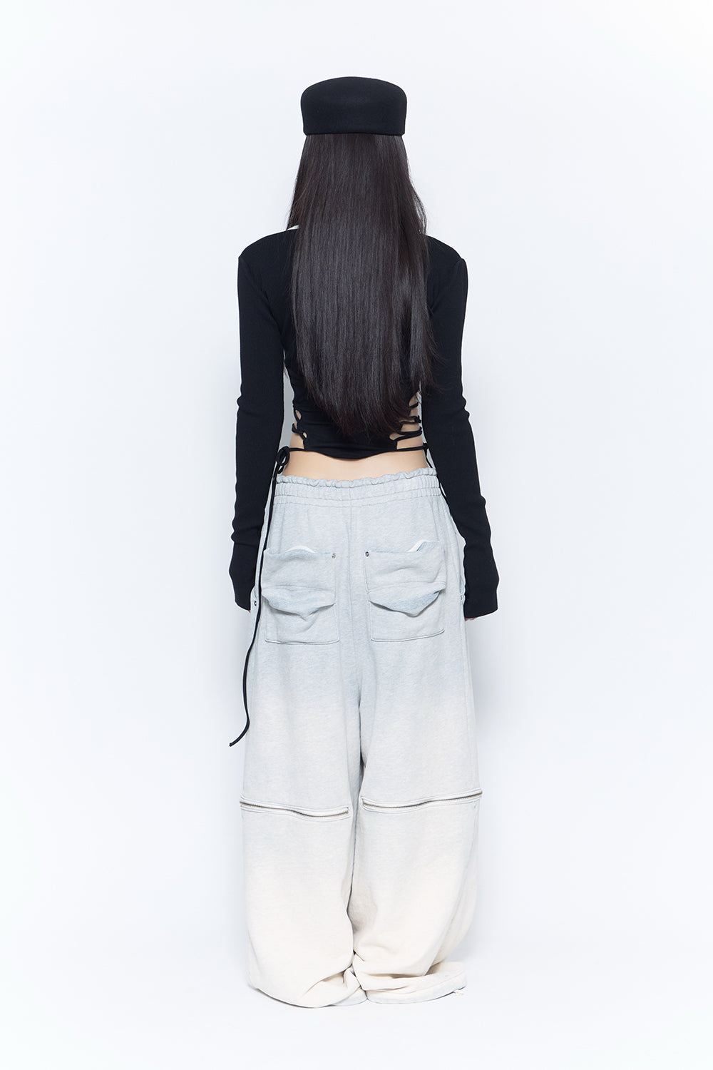 THEREDTHREAD / ザレッドスレッド】zip contour sweat pants