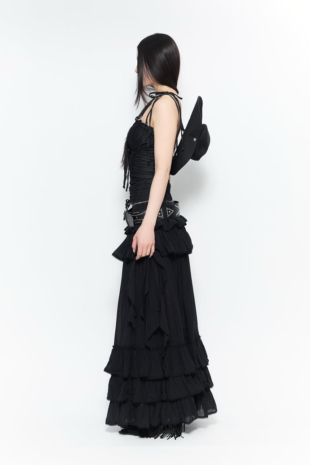 THEREDTHREAD / ザレッドスレッド】frontier tiered skirt