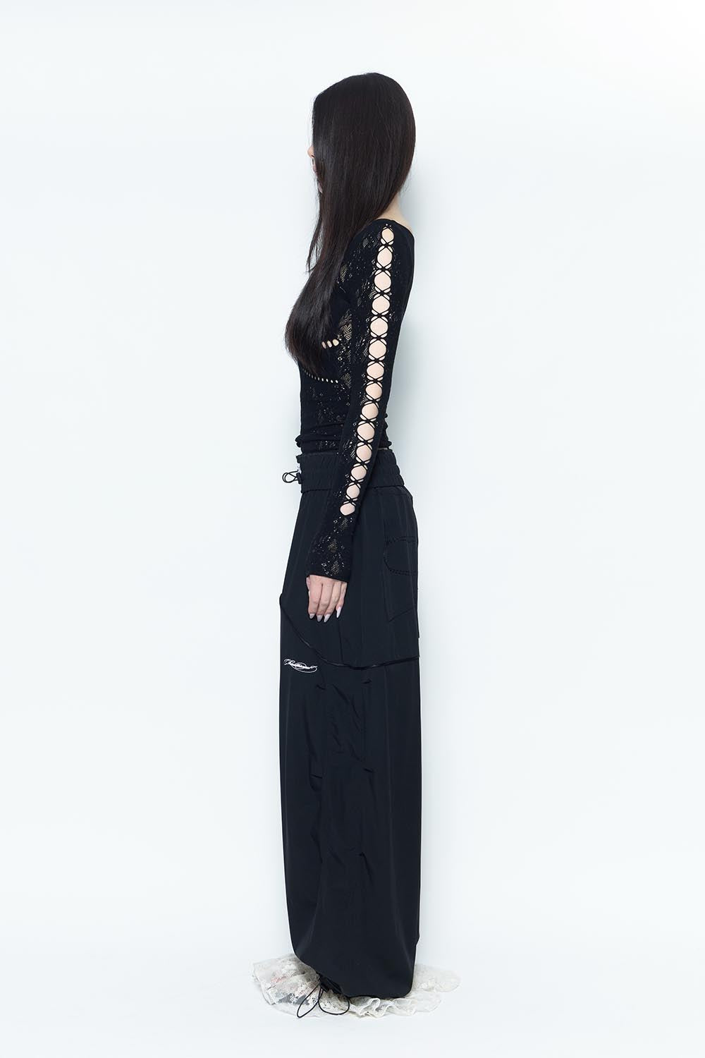 パンツ THEREDTHREAD S nylon jersey pants lace THEREDTHREAD / ザレッドスレッド】S nylon jersey pants lace