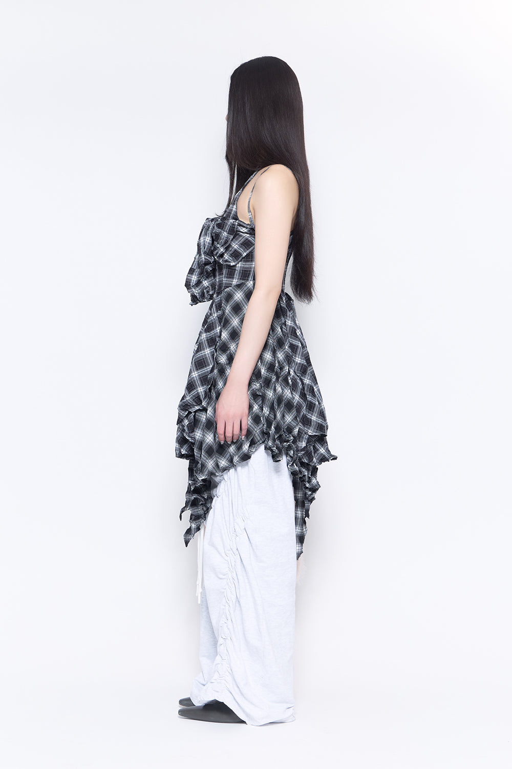 S ribbon smocking sweat pants