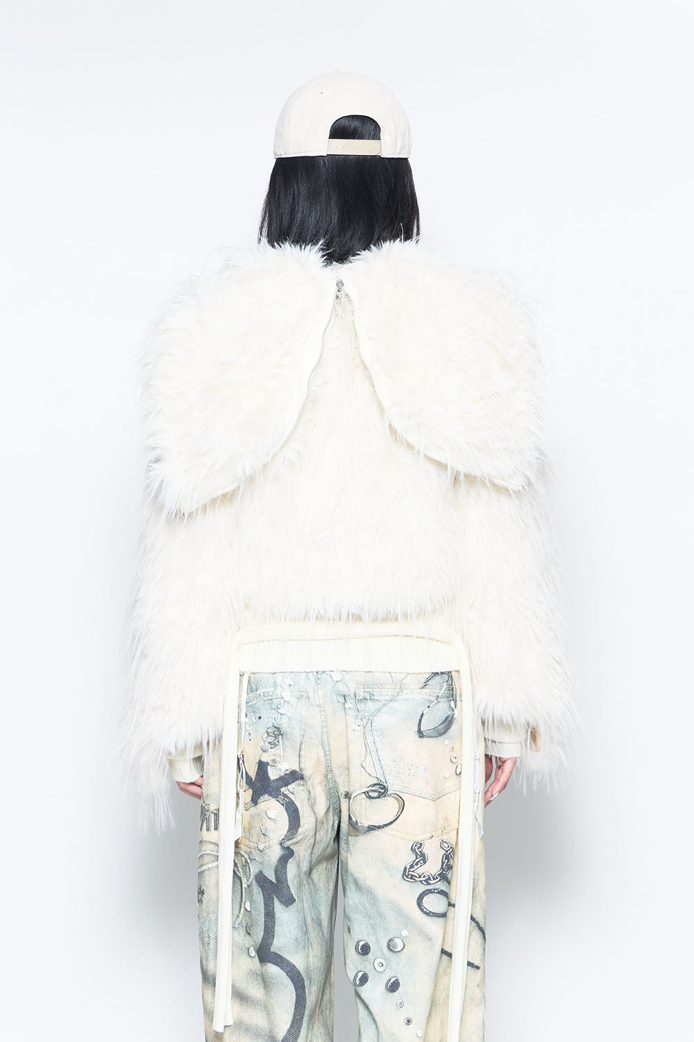 S fur hooded jacket