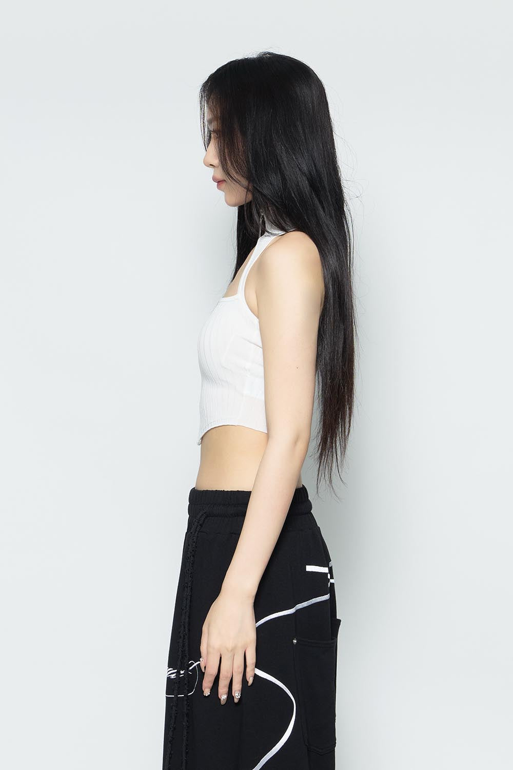 THEREDTHREAD ザレッドスレッド THEREDTHREAD / ザレッドスレッド】S asymmetric zip up tank