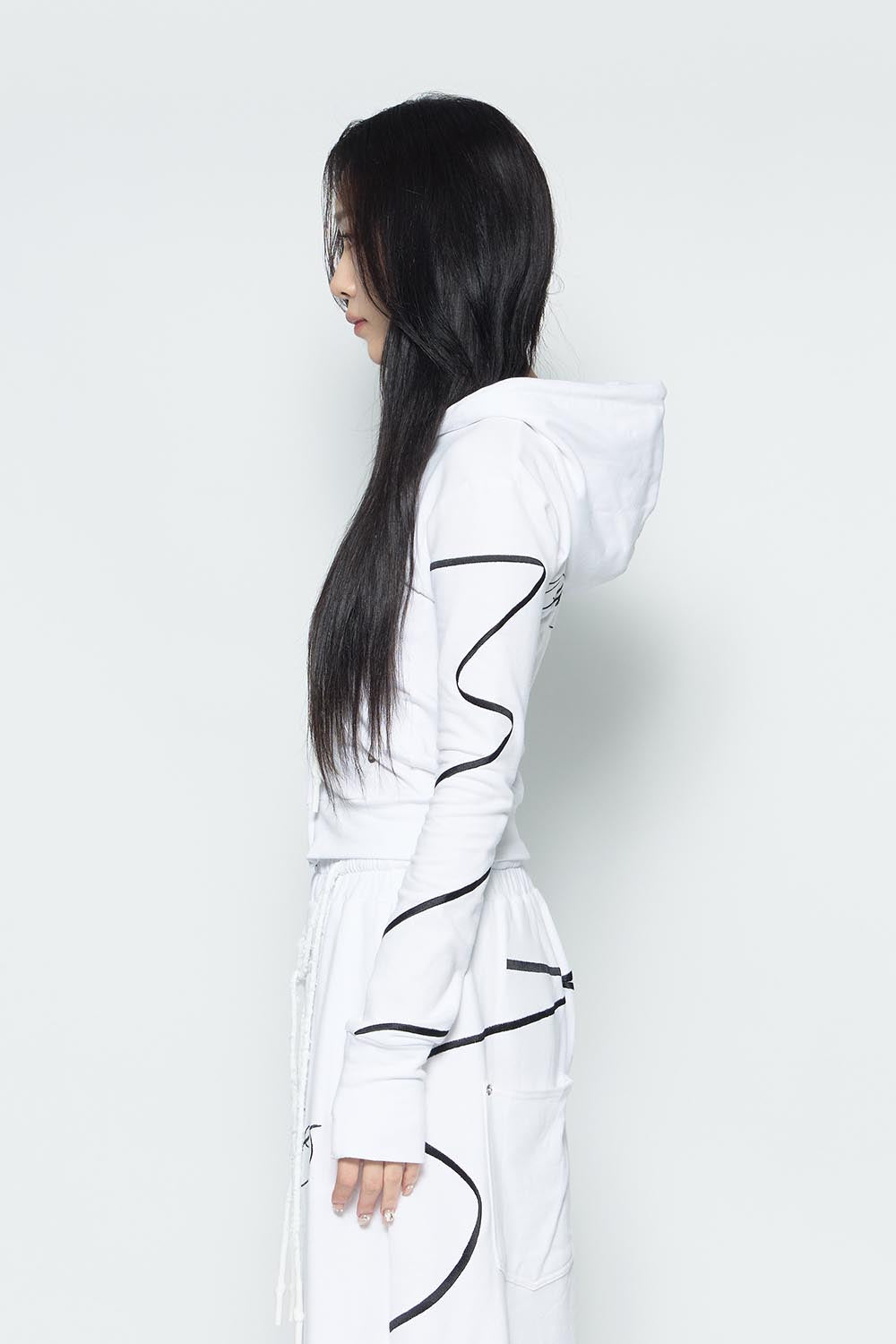 S embroidery ribbon hoodie