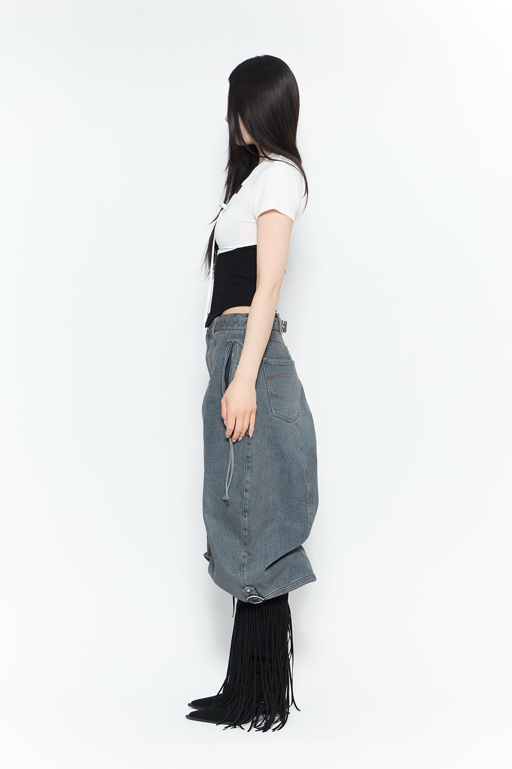 THEREDTHREAD / ザレッドスレッド】buckle wide denim