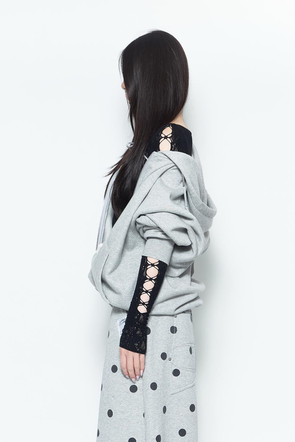 THEREDTHREAD / ザレッドスレッド】S fleece zip up hoodie