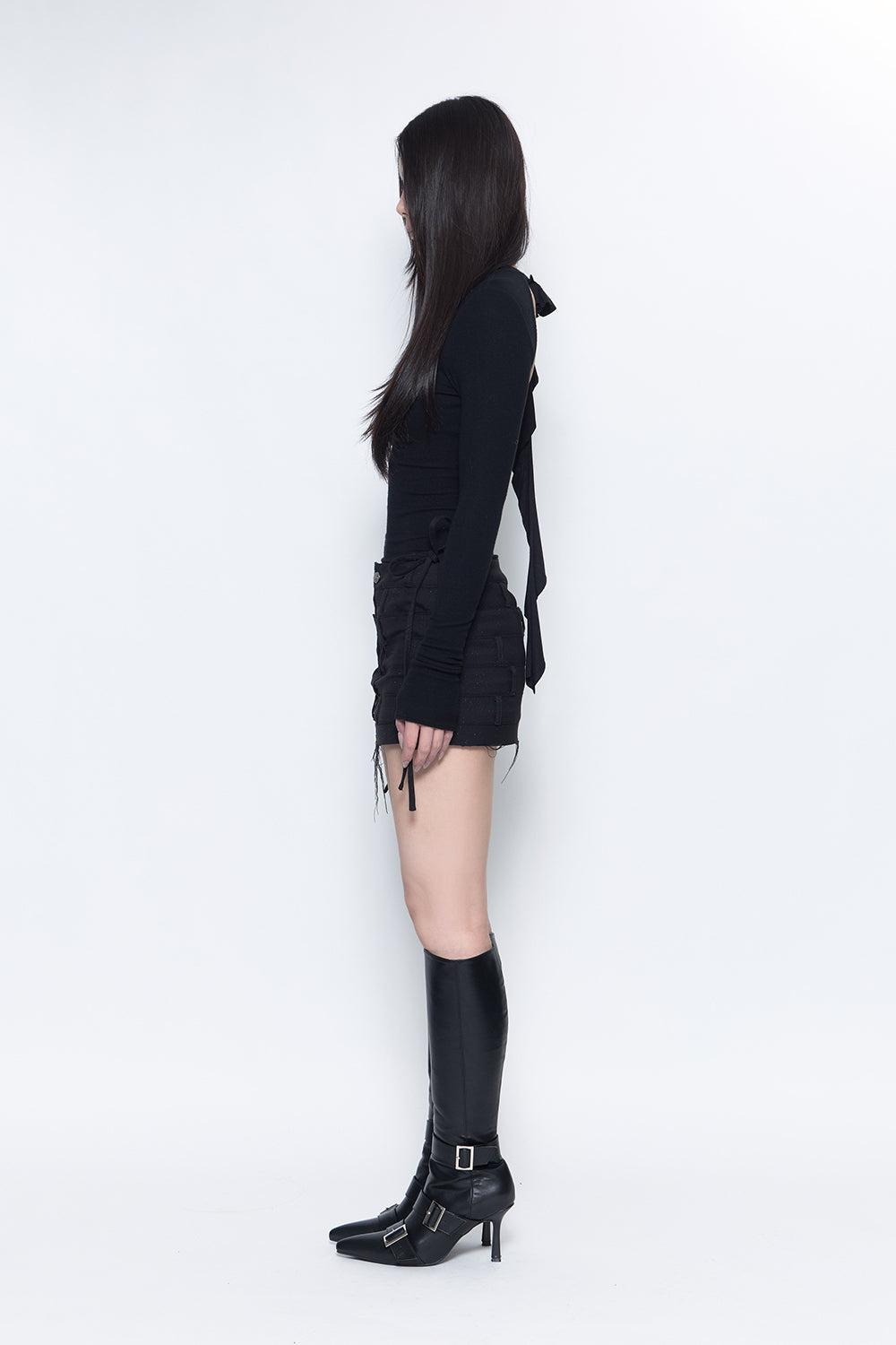 S layered panel skirt mini