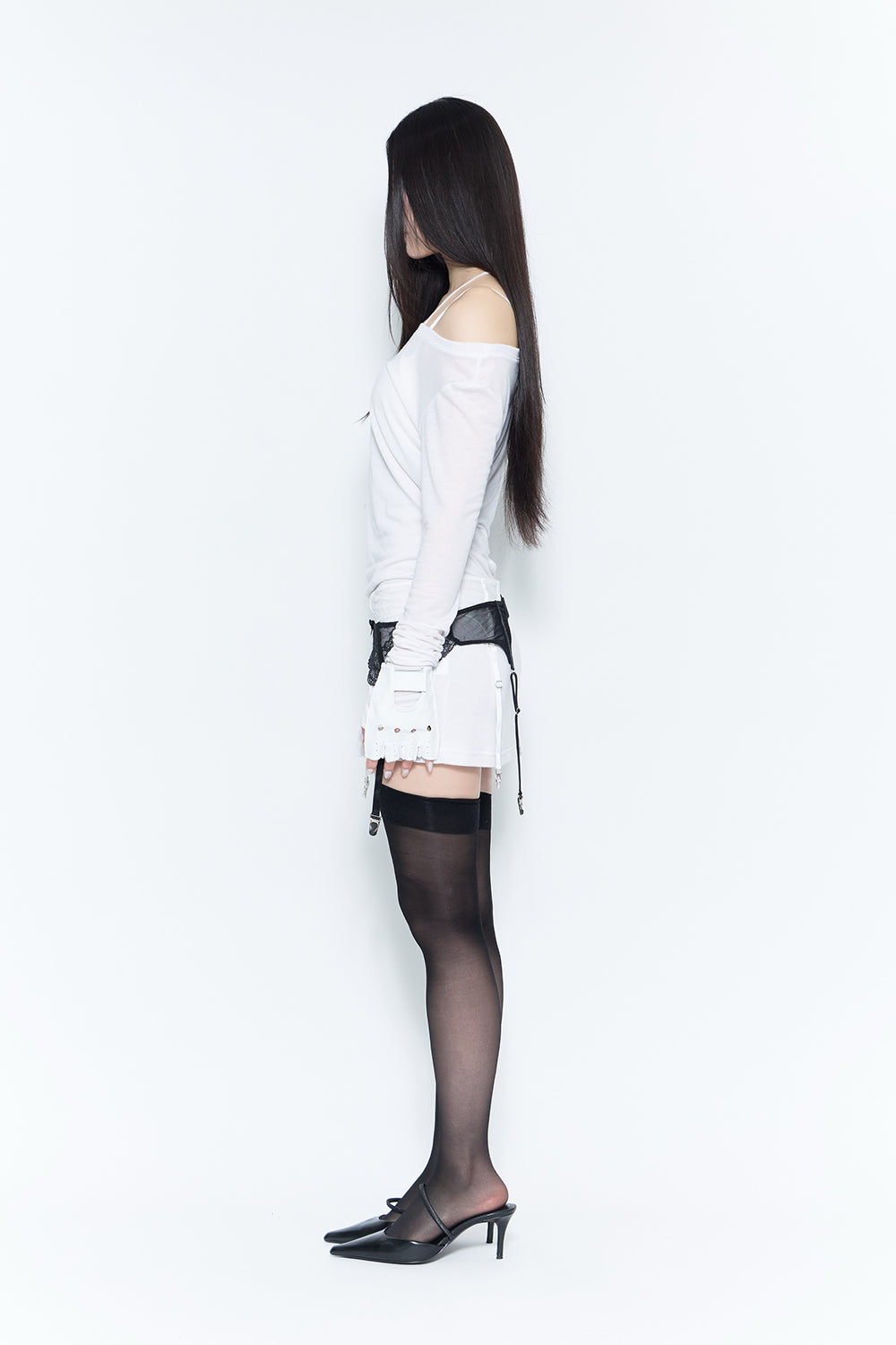 veiled layer dress mini
