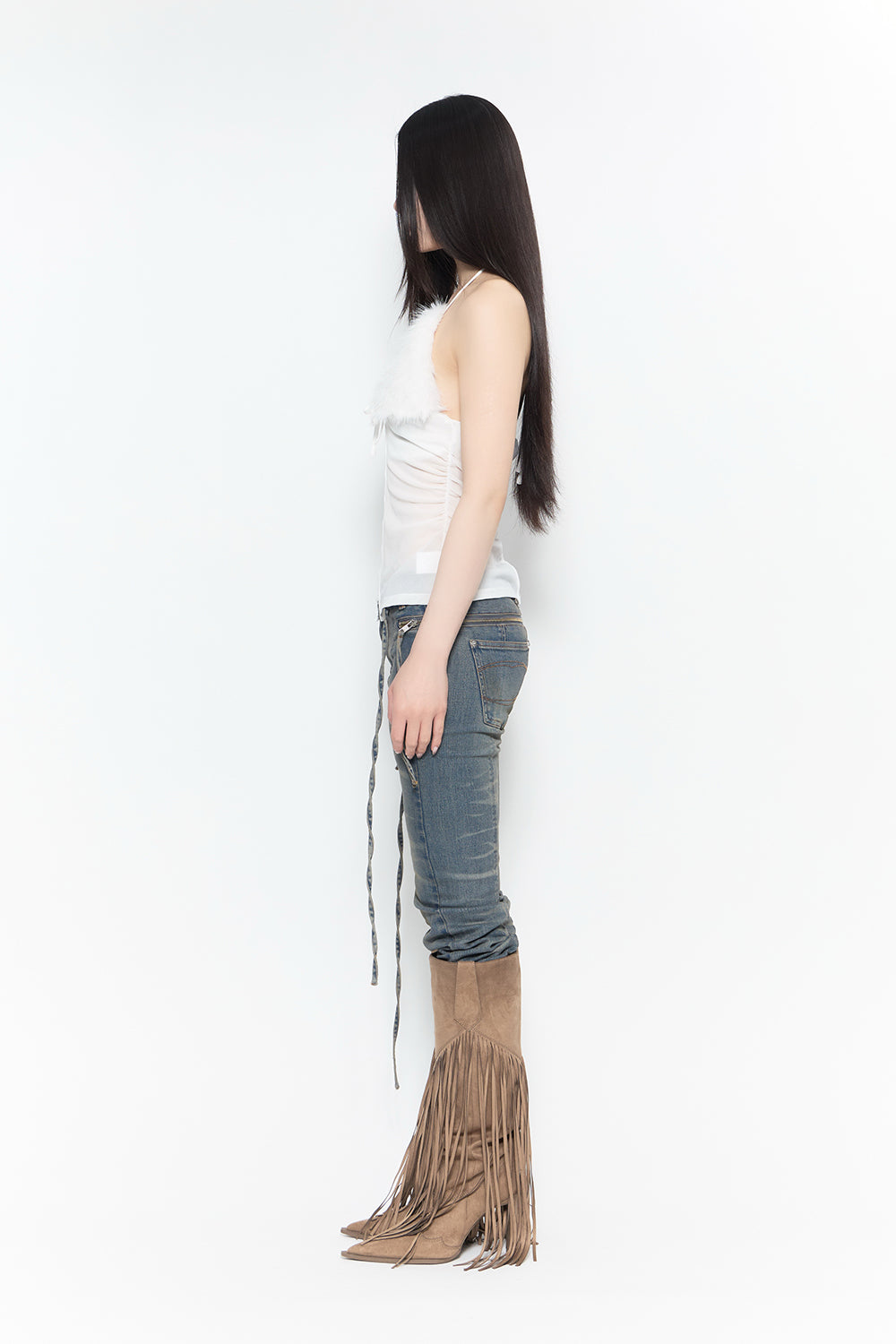 THEREDTHREAD / ザレッドスレッド】strap flare denim