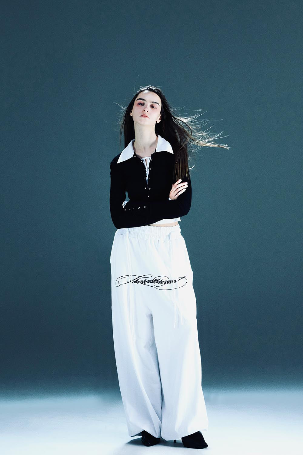 S embroidery ribbon pants