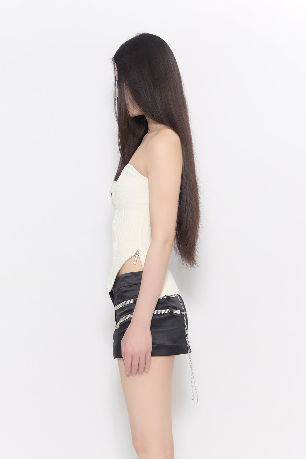 rib zip bare tops