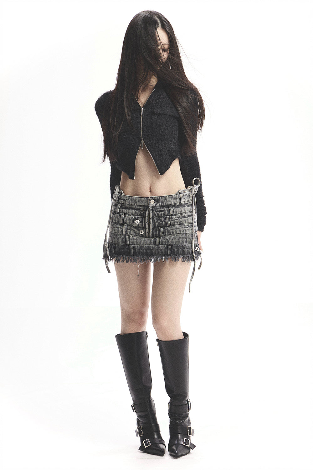 S layered panel skirt mini