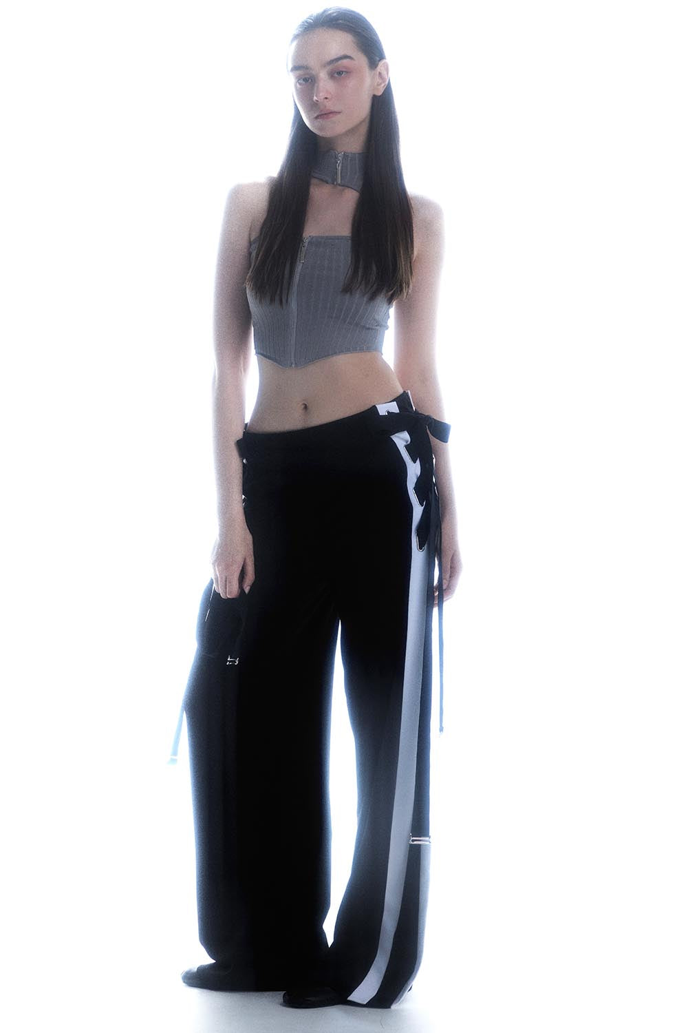 S asymmetric zip up tank