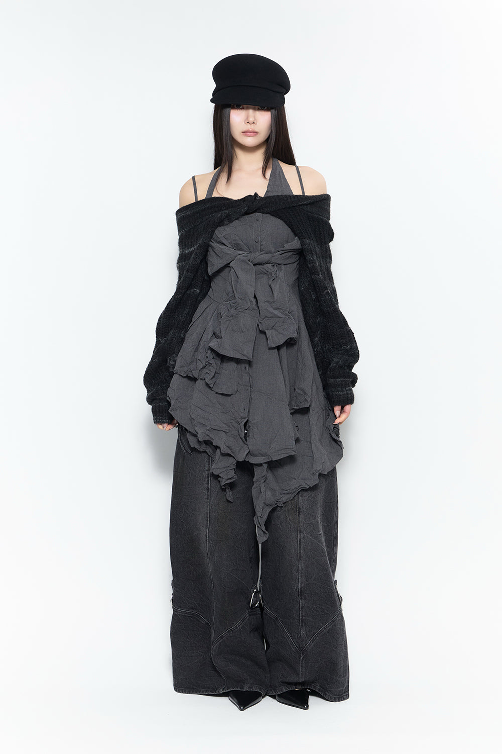 crinkled layered dress