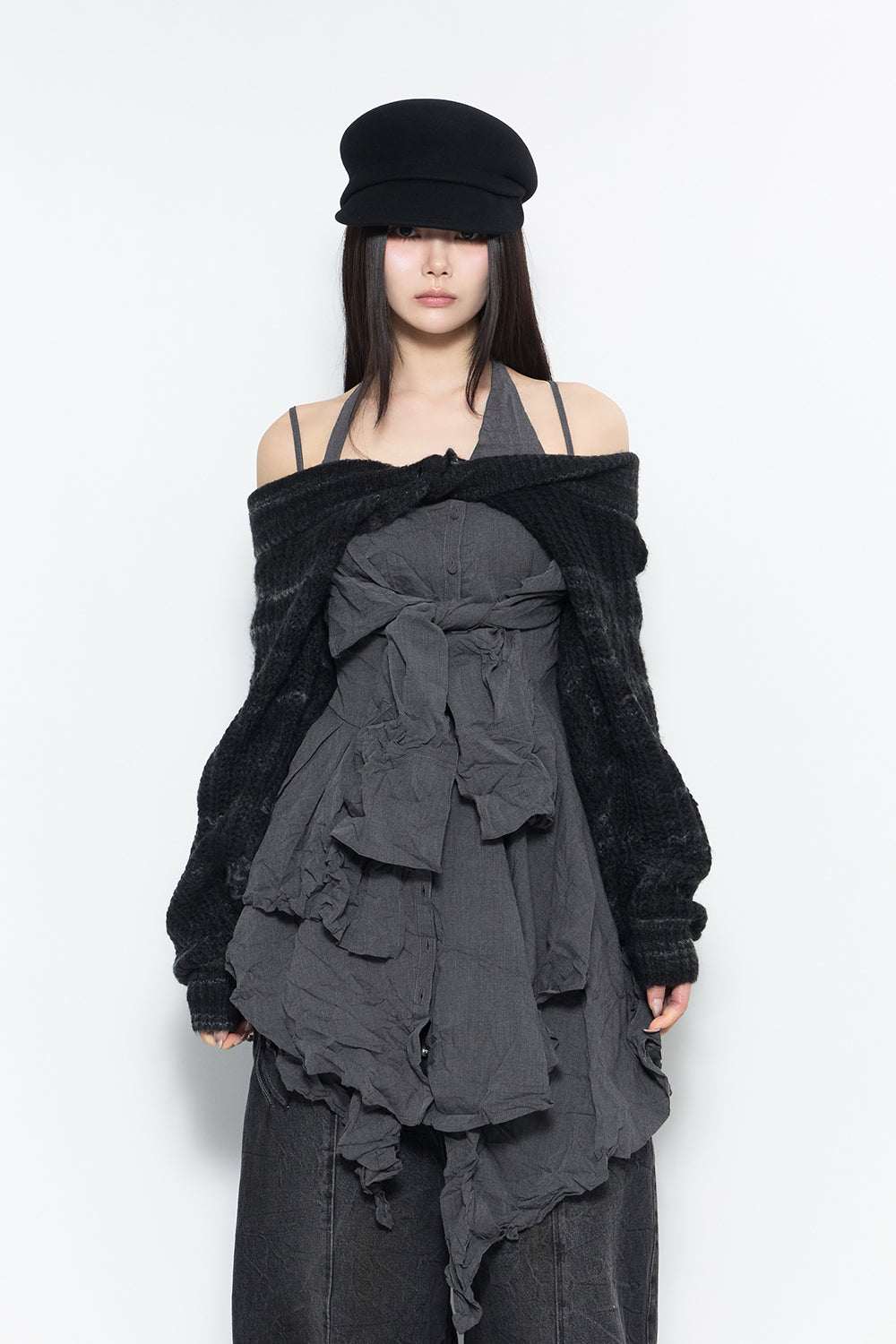 earflap twist knit set