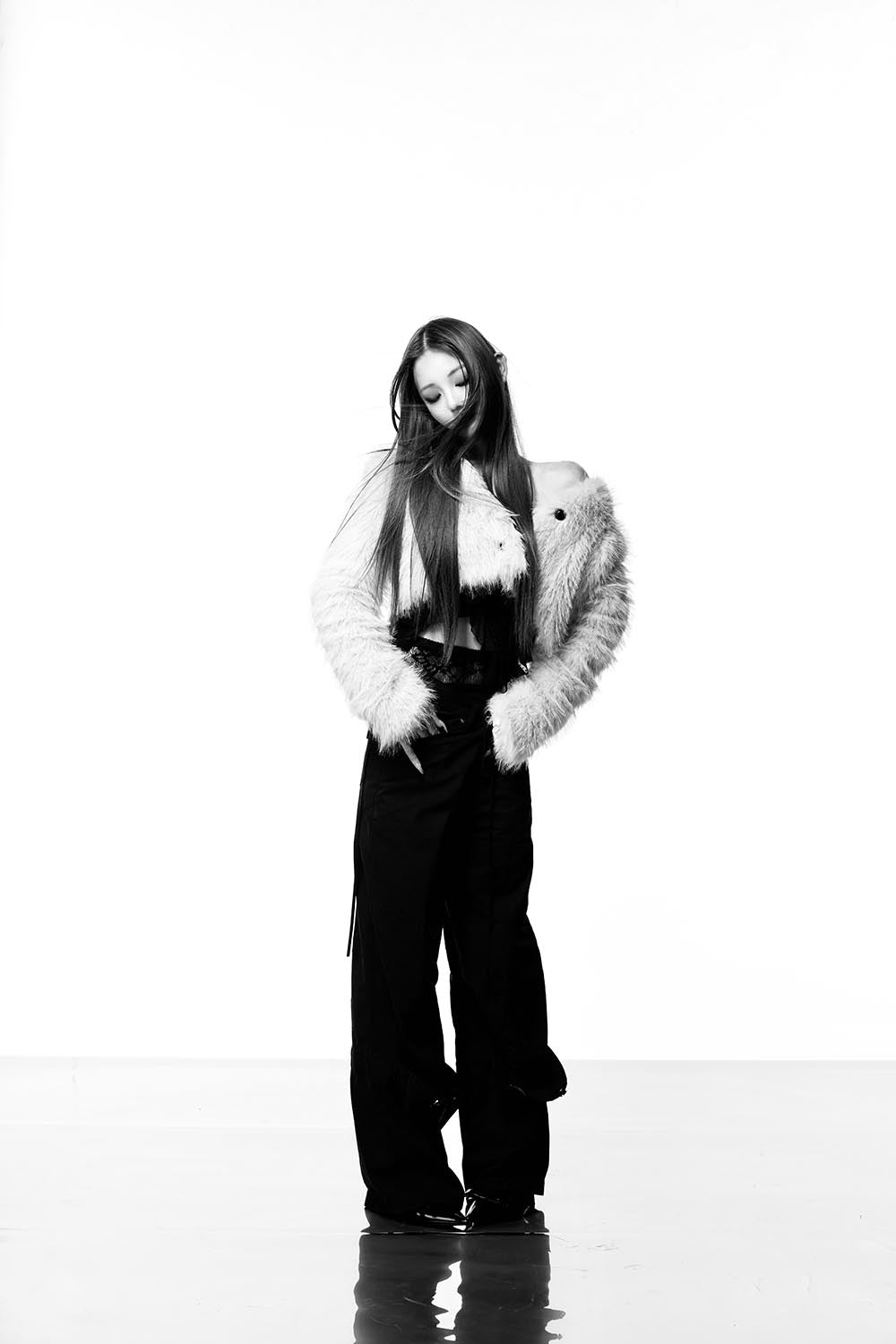 S asymmetric knit hoodie
