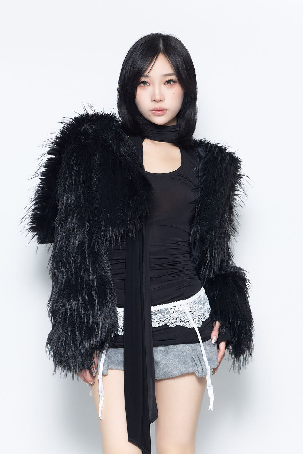 THEREDTHREAD / ザレッドスレッド】S fur hoodie jacket