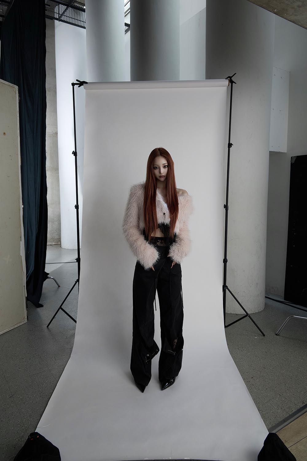 S asymmetric knit hoodie