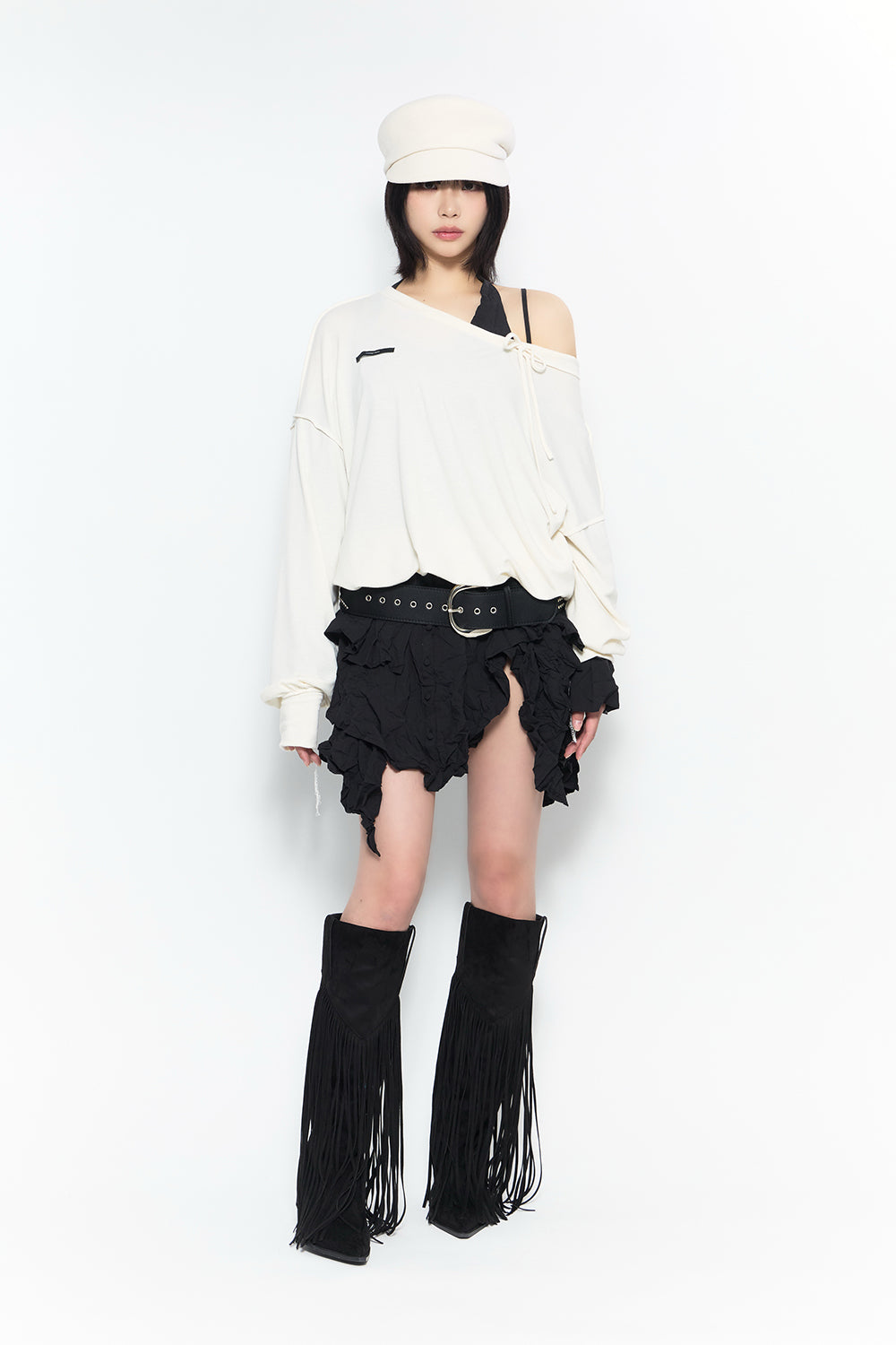 crinkled layered dress