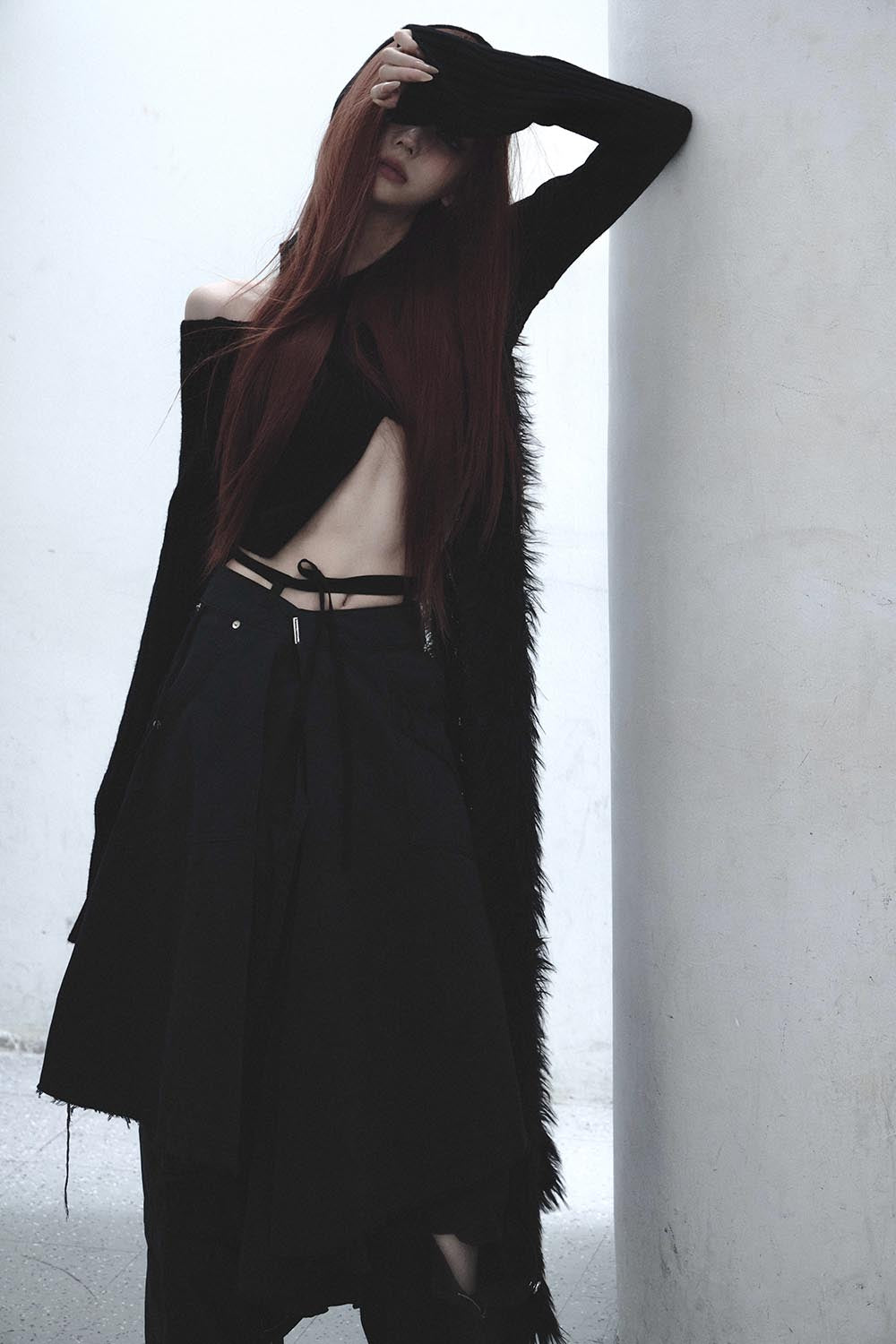 S double knee fray skirt
