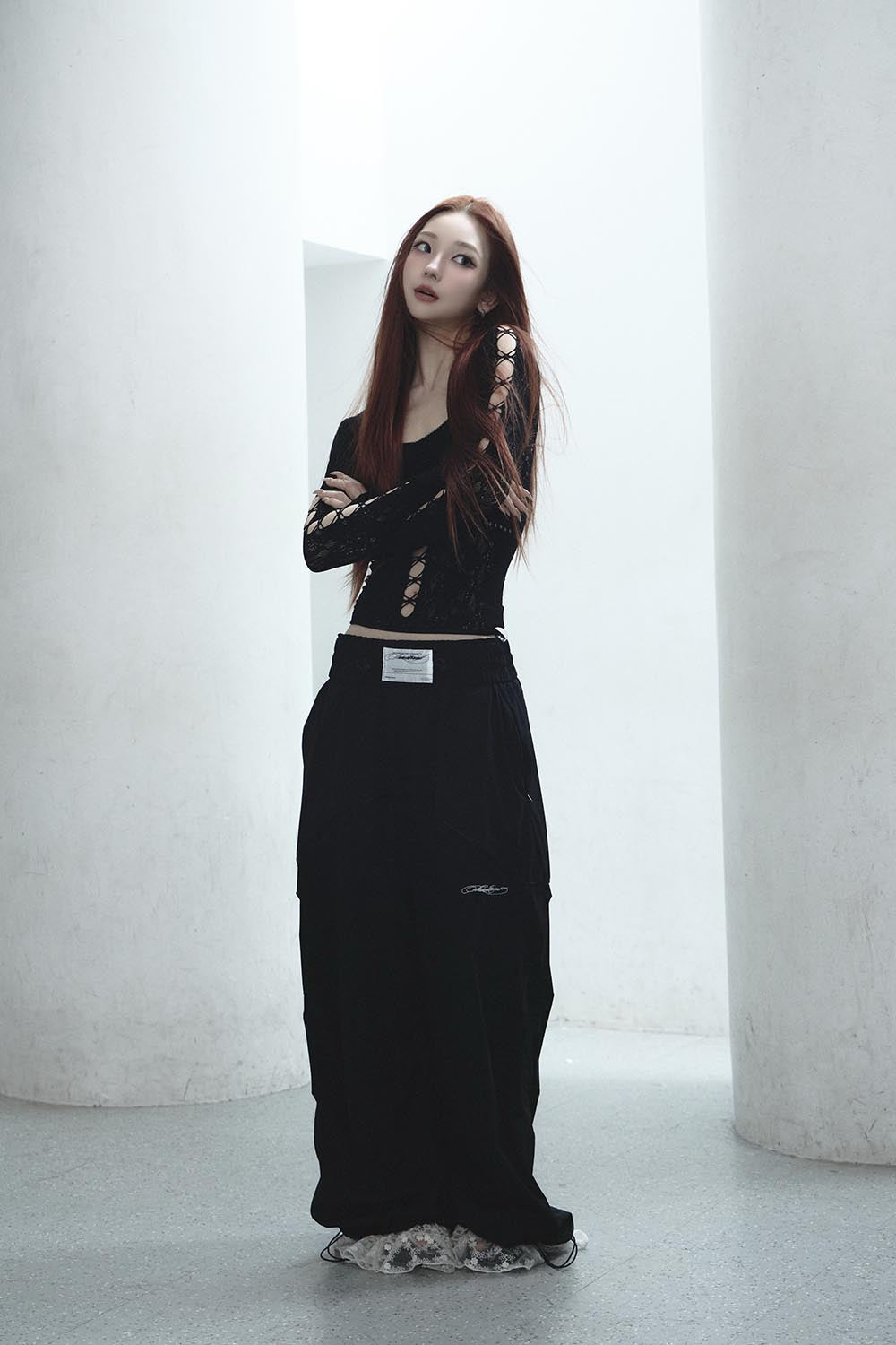 S nylon jersey pants lace