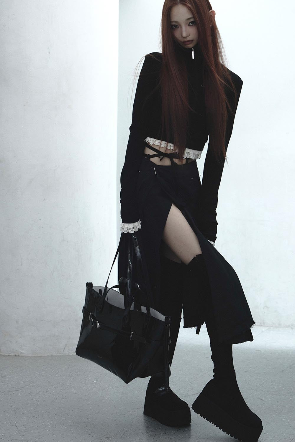 S double knee fray skirt