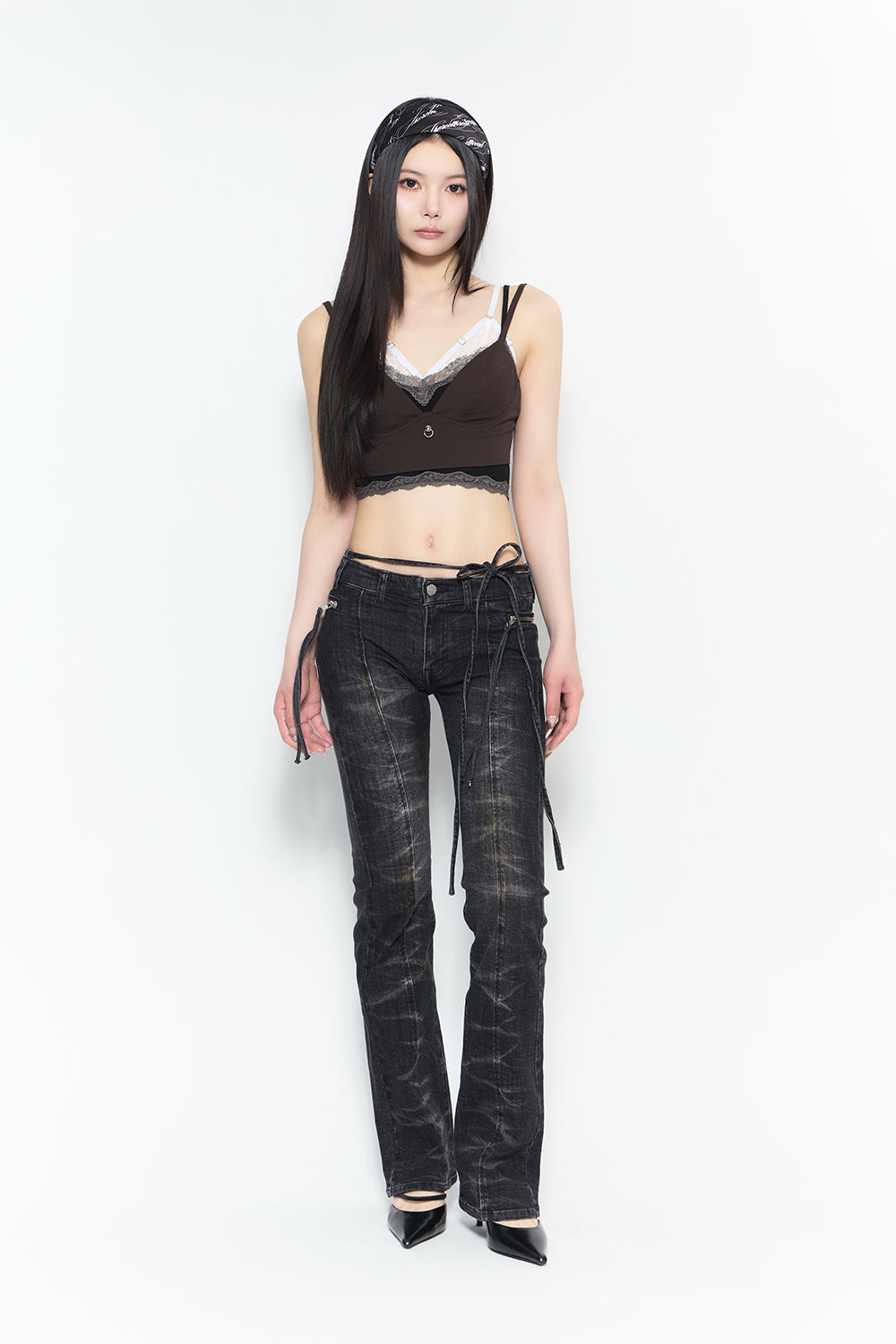 トップス theredthread catline corset tops THEREDTHREAD / ザレッドスレッド】catline corset tops